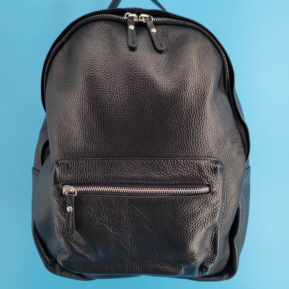 American Eagle Genuine Leather Backpack – Made in Italy – Black – Excellent - Picture 2 of 11